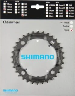 Shimano Alivio Ab 2011 32 Zähne S-Type Schwarz Y-1M098050